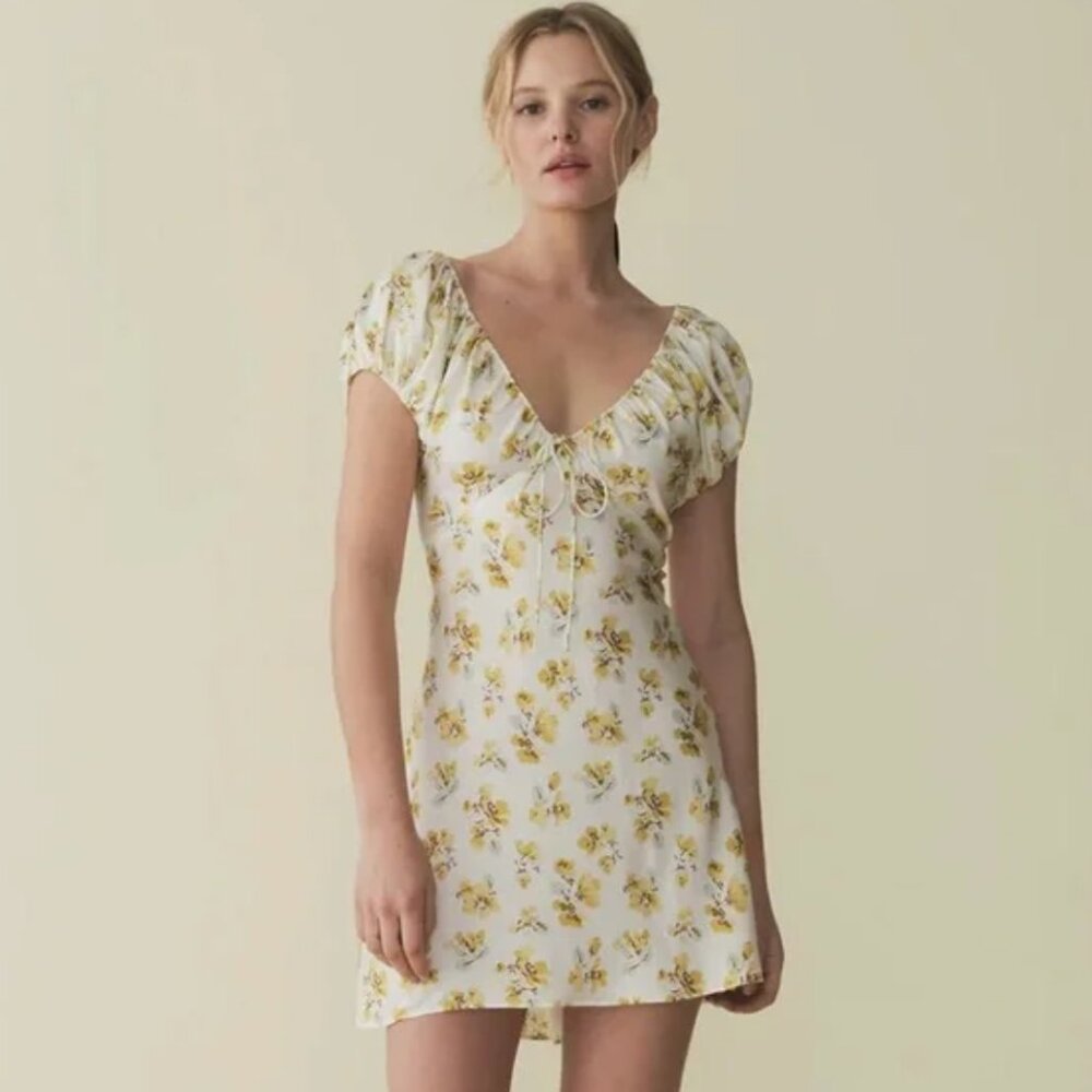 DÔEN Sera Floral Silk-Blend Minidress XS